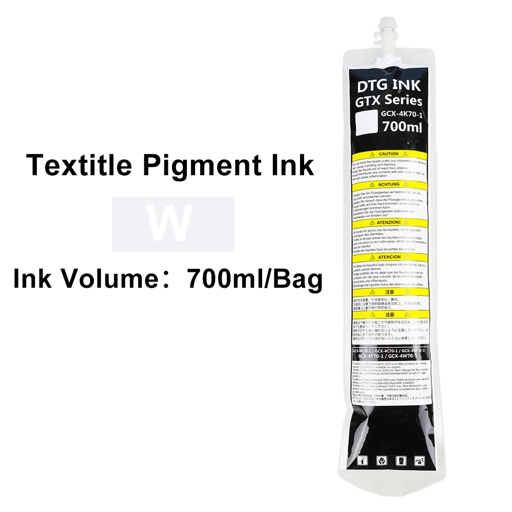 Winnerjet NEW 700ML/Bag DTG Textile Ink Bag With Chip For Brother GTX-422 GTX-423 GTX-425 GTX-600 GTX PRO GTX PRO B GTX Bulk