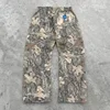 American style Harajuku camouflage floor pants Fashionable camouflage print pattern Gothic hip hop oversized Y2K retro men pants 2