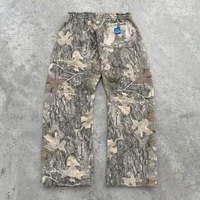 American style Harajuku camouflage floor pants Fashionable camouflage print pattern Gothic hip hop oversized Y2K retro men pants 2