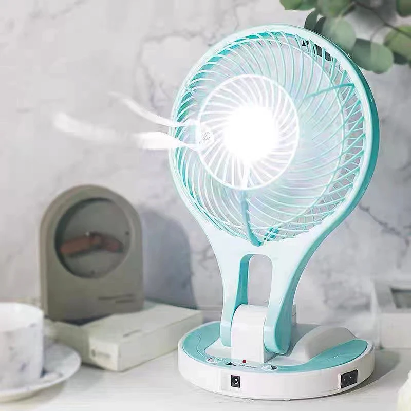 Mini Ventilateur Portable Rechargeable Avec Lumiere LED JR5580