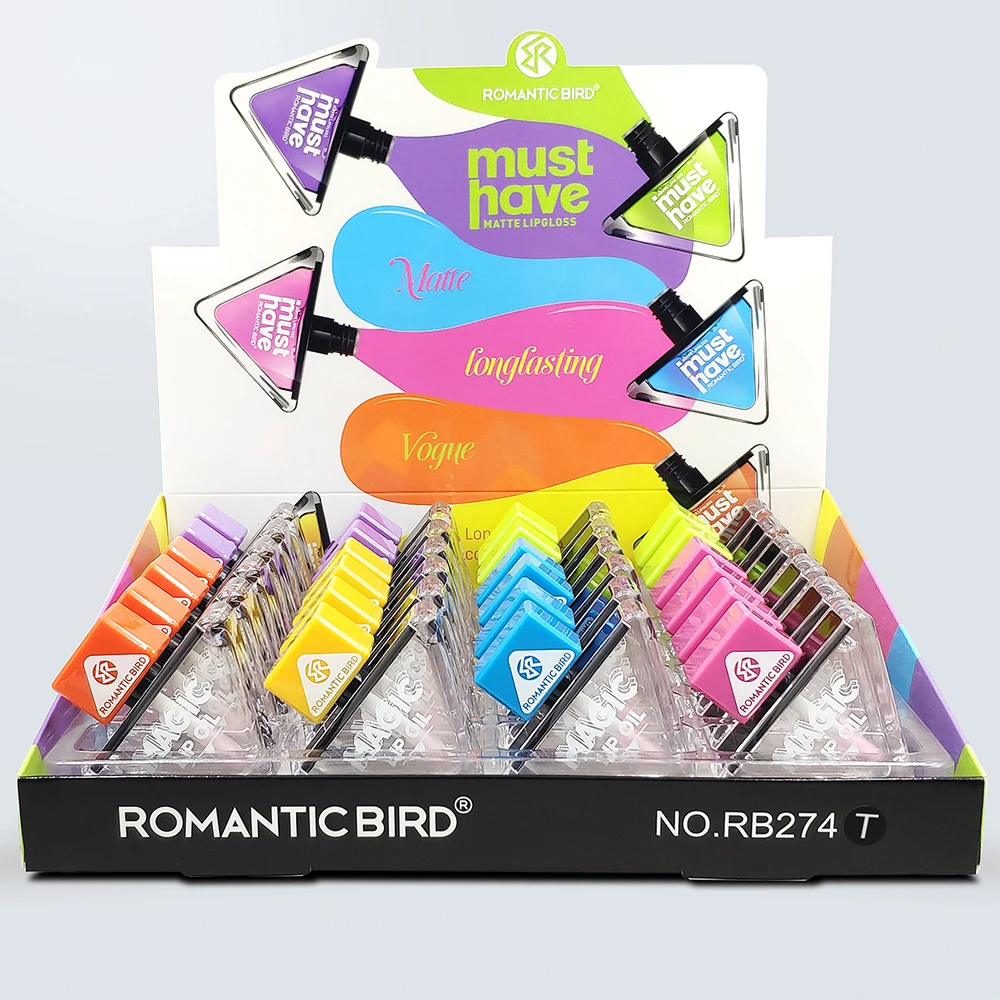 かわいい三角形のリップグロスセット、6色、変更リップグロス