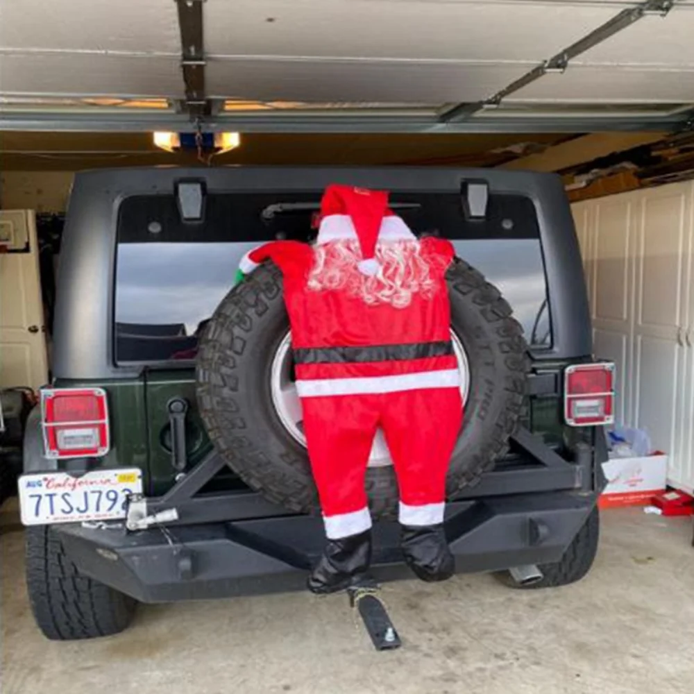 New Christmas decoration Hanging Santa Claus plush suit climbing window balcony roof Chimney Hanging Santa Holiday Decorations