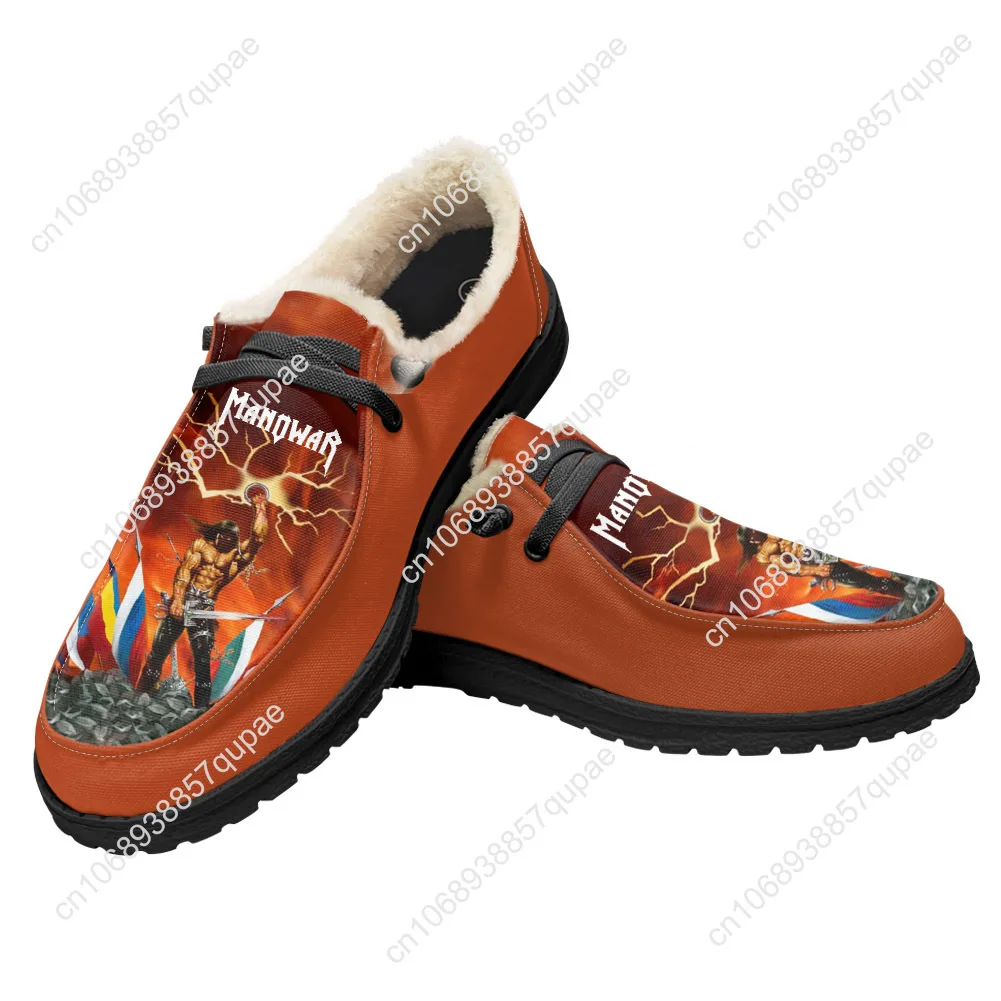Manowar Band Plush Casual Shoes Flat Shoe Rock Singer Men Woman Breathable Casual Outdoor Lightweight Footwear Custom Made Shoe 3
