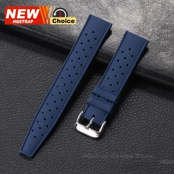 Quick Release Tropical Silicone Waterproof Strap - 18mm, 20mm, 22mm - 22mm (Blue)