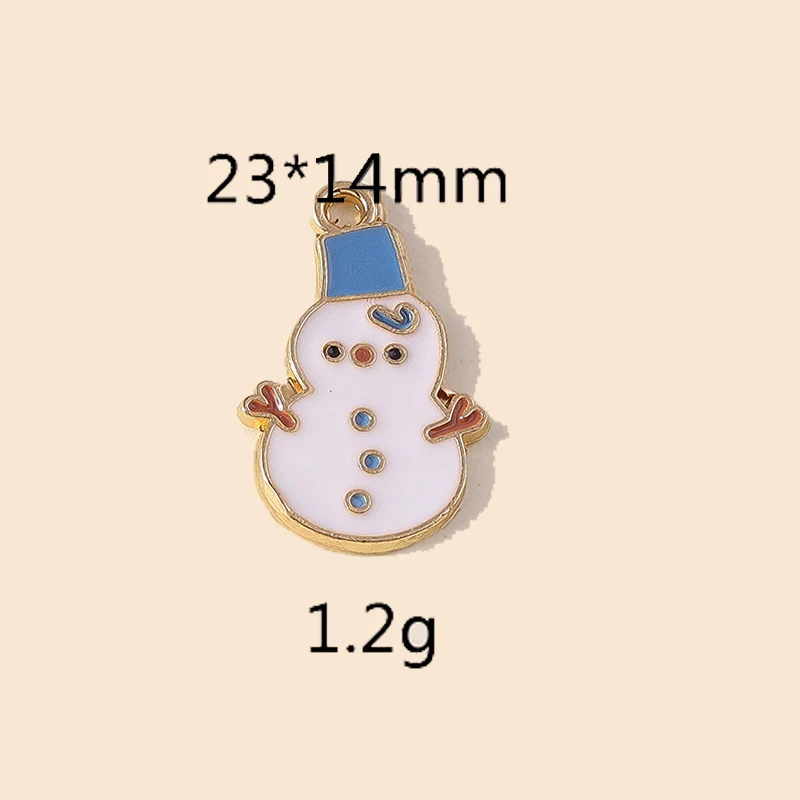 Leslie 10 Stück Emaille-Weihnachtsanhänger für Ohrringe, Weihnachts-Schneemann-Charms und Anhänger, handgefertigter DIY-Schmuck – Detail 23