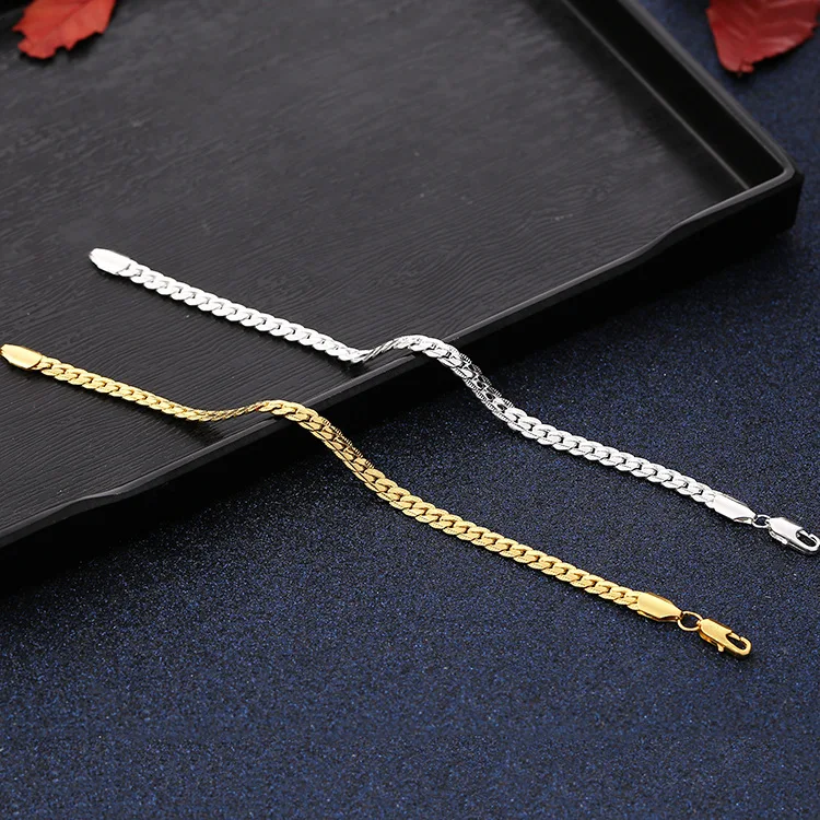 Elegant 18K Gold-Plated Sterling Silver Chain Jewelry Set
