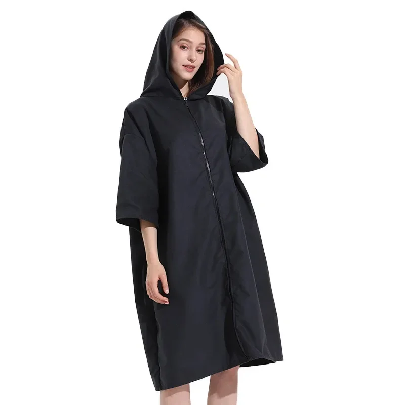 Waterproof-Surf-Poncho-Changing-Towel-Robe-Short-Sleeve-Outdoor-Quick ...