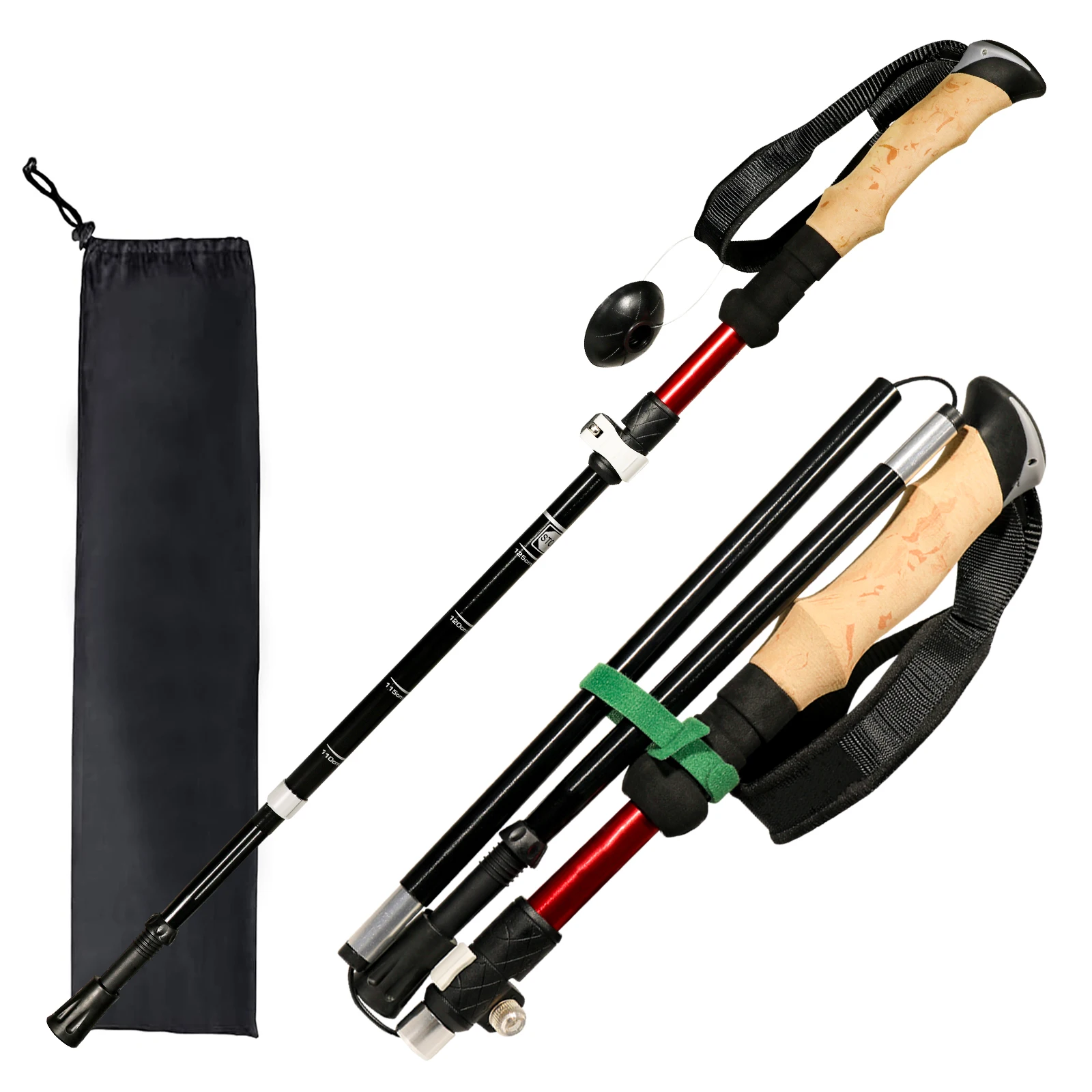 Trekking Poles Carbon Steel Collapsible Telescopic Sticks Lightweight Walking Hiking Stick Climbing Stick 2