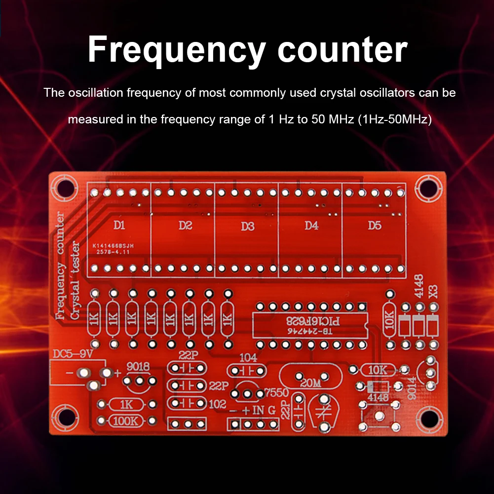 【Big savings】 Crystal Oscillator Frequency Counter Meter 1Hz-50MHz Digital Frequency Meter Module 5 Digits High Precision DIY Kits Module.