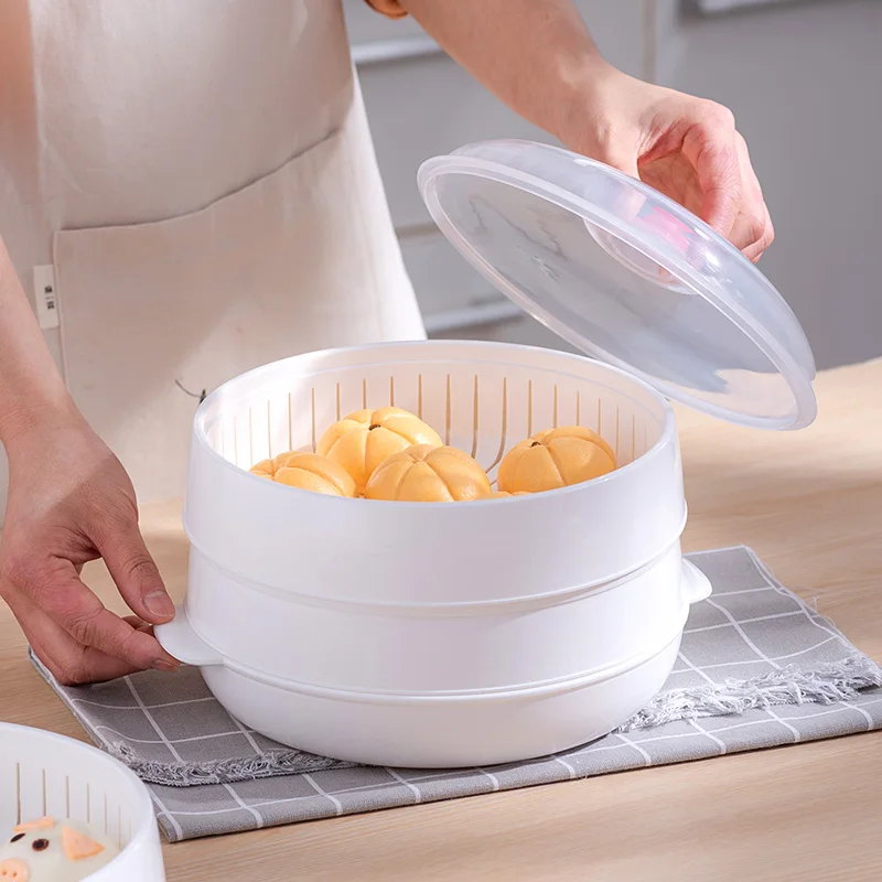 Microwave Oven Steamer Special Steamed Bun Dumpling Container with Lid Durable Rice Multi Layer PP