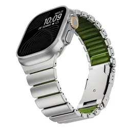 Premium Titanium Silicone Watch Strap - Elegant Luxury Bracelet - 42 44 45 46 49mm (TiGr)
