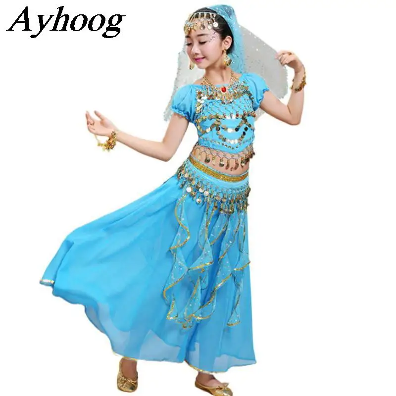 

Bollywood Children Belly Dance Costume Set Arabic Halloween Party Belly Dance Performance Clothing Girls Oriental Dance Outfit