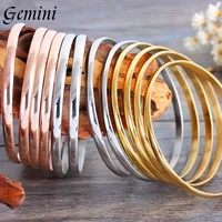 7/9/12Pcs Set Fashion Stainless Steel Bangle Set Arrival Plated 8.5inch Length Inner Diameter 68mm For Jewelry Making Parts 1