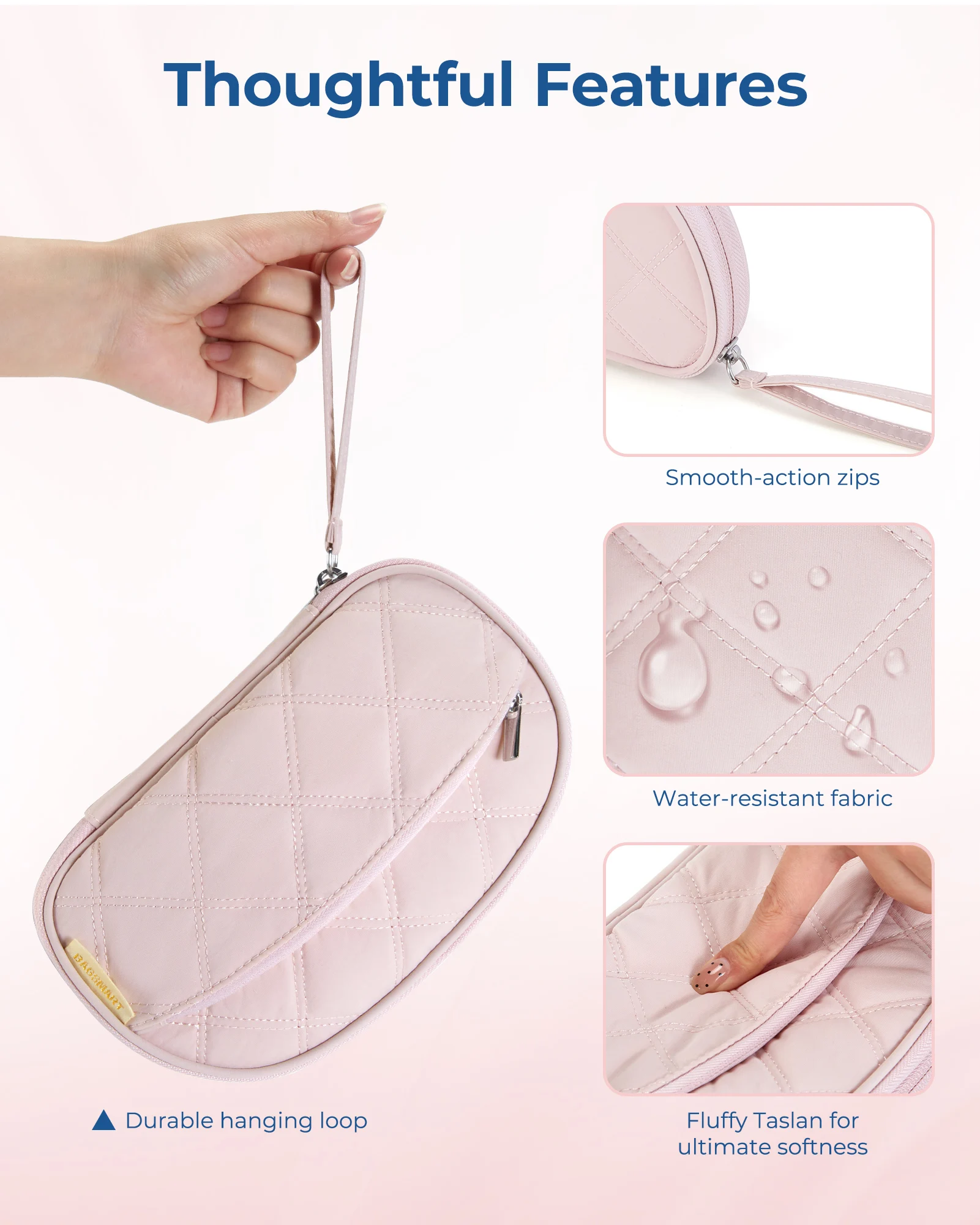 BAGSMART Travel Cable Bag Compact Tech Electronic Organizer Travel Case Essentials for Charger Cable Phone Flash drive - 5