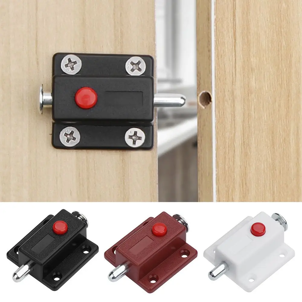 10PCS Furniture Safety Button Automatic Cabinet Door Suction Door Bolts Latch Lock Solid Latch