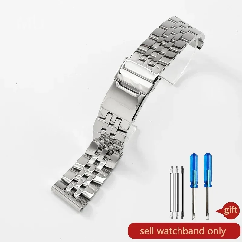 thumbnail image 1 of Correa de reloj de acero macizo para Breitling Avengers Super Challenger Aviation Mechanical Timing 22 24 mm Pulsera Cierre de correa de reloj, 1 of 5