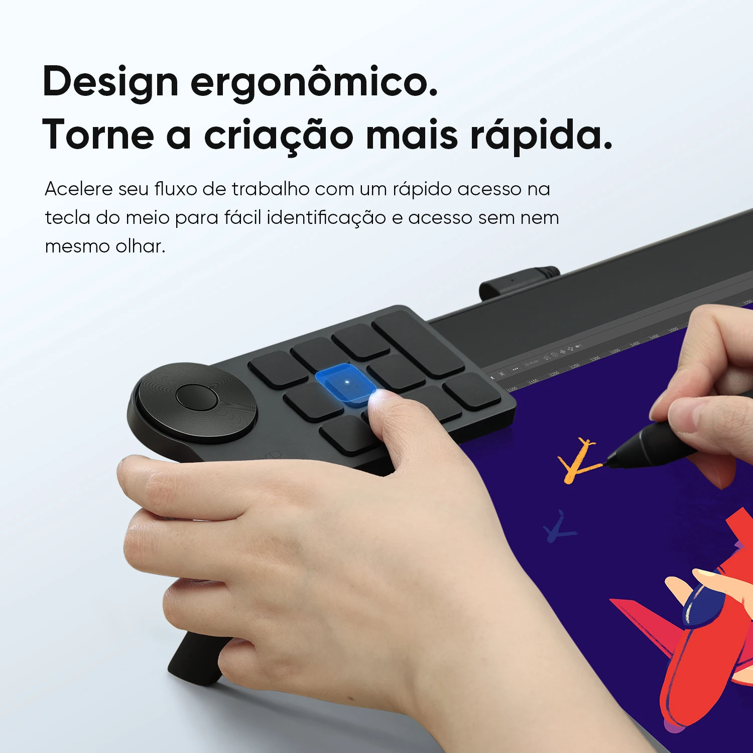 XPPen-Teclado remoto sem fio portátil, teclas de