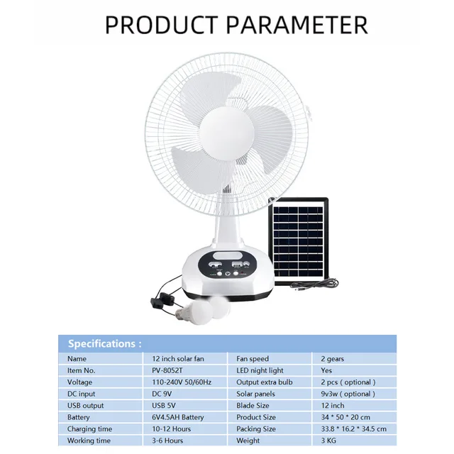 AC DC solar fan - Image 3