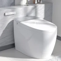 Smart Toilet with Built-in Bidet Seat, Tankless Toilet with Auto Lid Opening, Closing and Flushing, Digital Display, Elongated 1