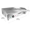 Electric Griddle | Teppanyaki Half Flat and Half Grooved Grill with Double Thermostat | No plug | Manual Control , 110V 2