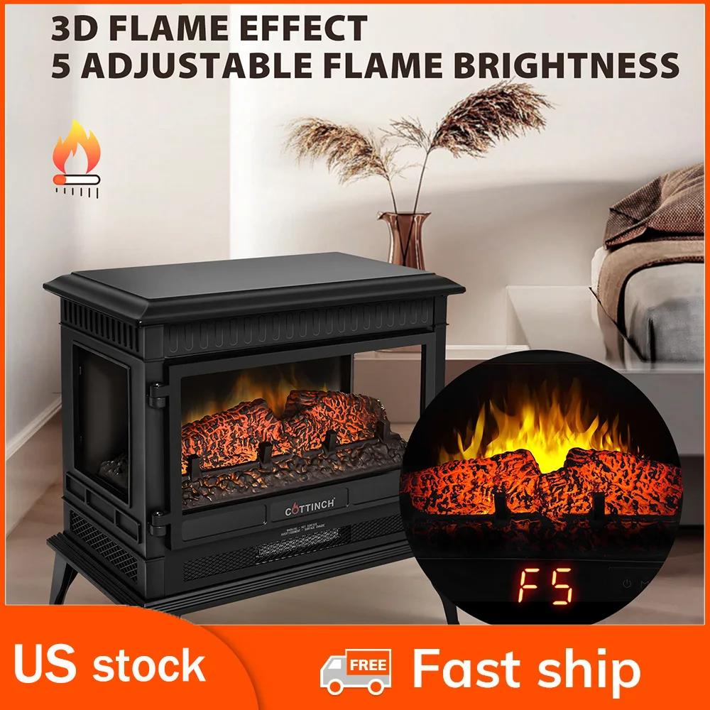 Indoor Heater Portable Electric Fireplace with Remote Control for Living  Room Logs Lights 3D Flame Effects Adjustabl Brightness - AliExpress
