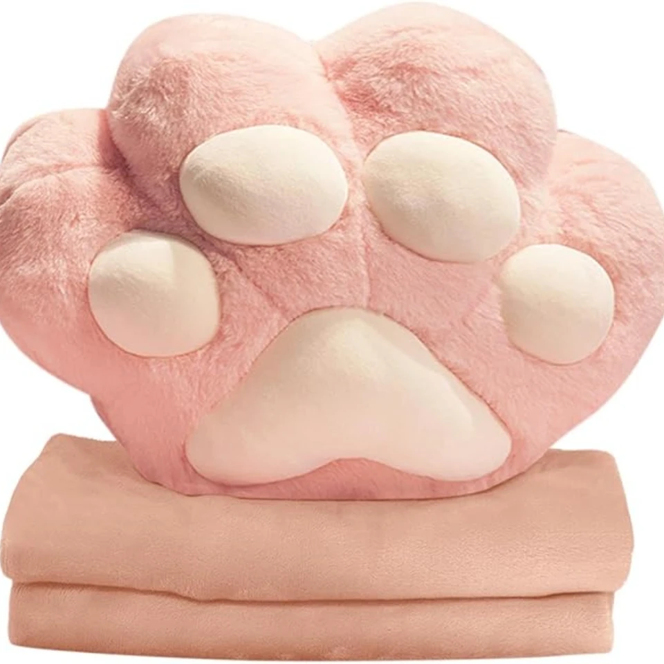 Travel Cat Plush Pillow Blanket Combo Set