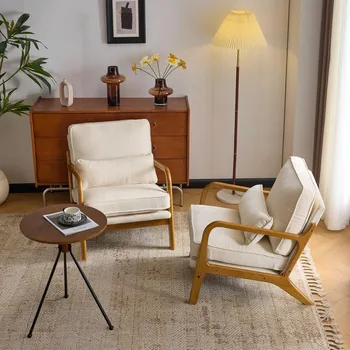 Chenille Mid-Century Accent Chair with Cushion & Lumbar Pillow 1