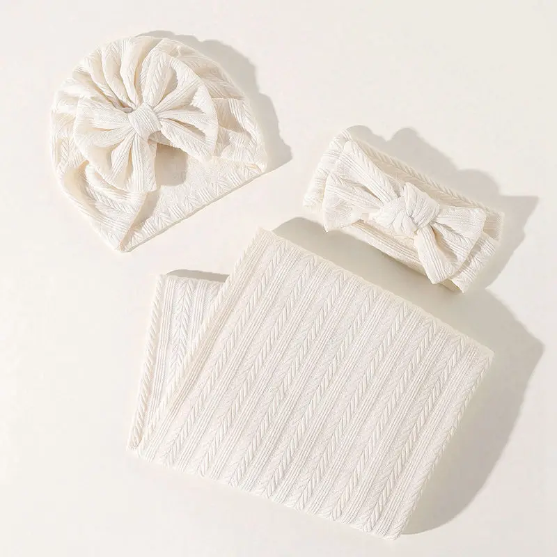 Baby blanket and hat headband set 2