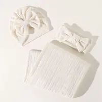 Baby blanket and hat headband set 2