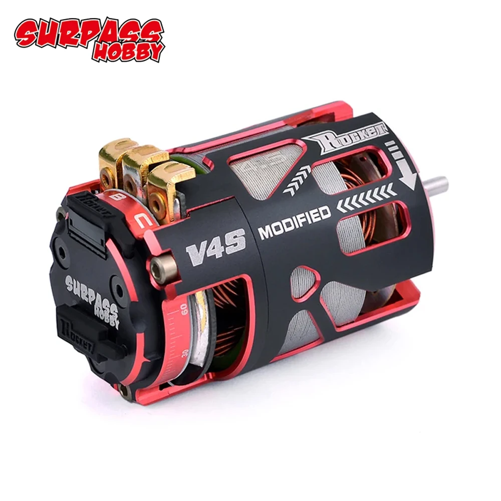 Surpass Hobby Rocket 540 V4S 2-Pole Sensored Brushless Motor 3.175mm Shaft For F1, 1/12, 1/10 Off-road Drift and Electric Car