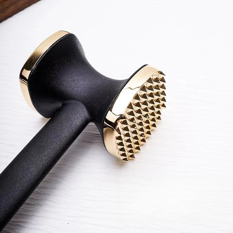 Zinc Alloy Meat Hammer Nylon Fiber Handle Double-sided Meat Hammer Pats The Garlic Square Loose