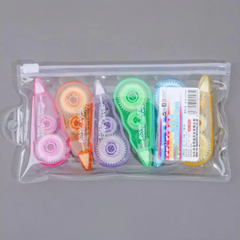 6Pcs/Set Glue Rollers Cute Plastic Soft Grip Cream Color Glue Rollers School Supplies  Glue Tape  Correction Tape