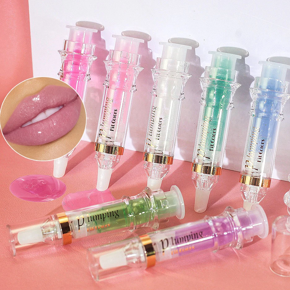 Shine Crystal Volume Lip Oil Plumping Pearl Gloss Pink Blue Hydrating Transparent Jelly Lip Gloss Serum Lip Care Makeup Cosmetic