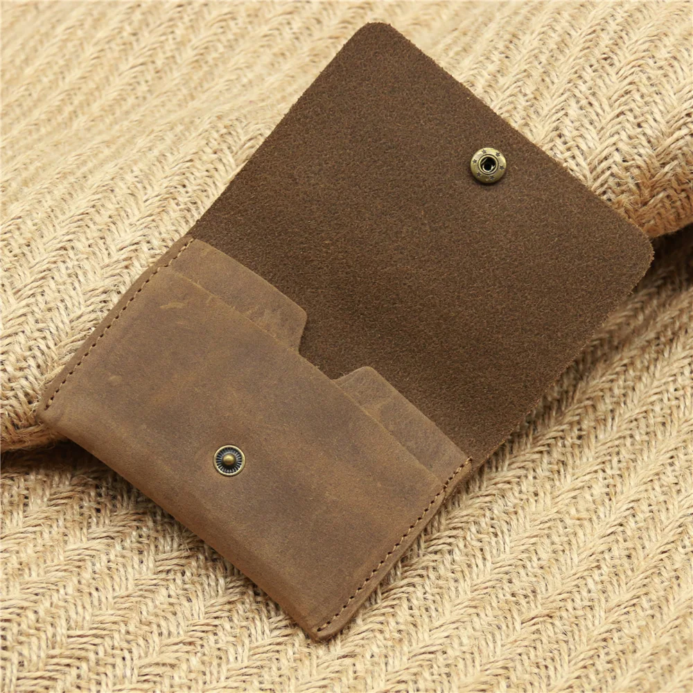 Genuine Leather Card Holder Wallet Minimalist Cowhide Leather Wallet Men for Cards