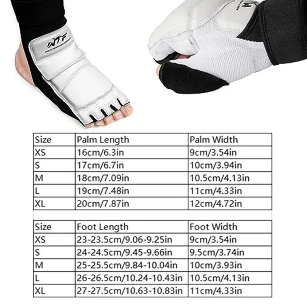 Taekwondo Foot Gloves 1 Set Taekwondo Leather Foot Gloves Boxing Karate Ankle Armor Equipment Boxing Martial Arts Socks Kid Fashion