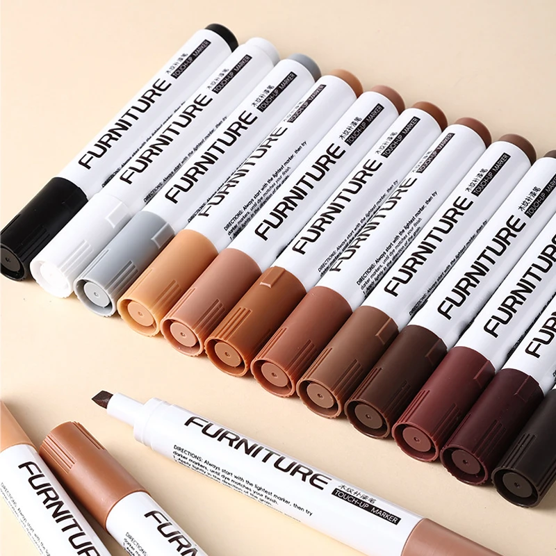 12 Colors Furniture Touch Up and Repair Marker Pen Wood Scratch Restoration Kit Patch Paint Pen Large-Capacity Marker 2