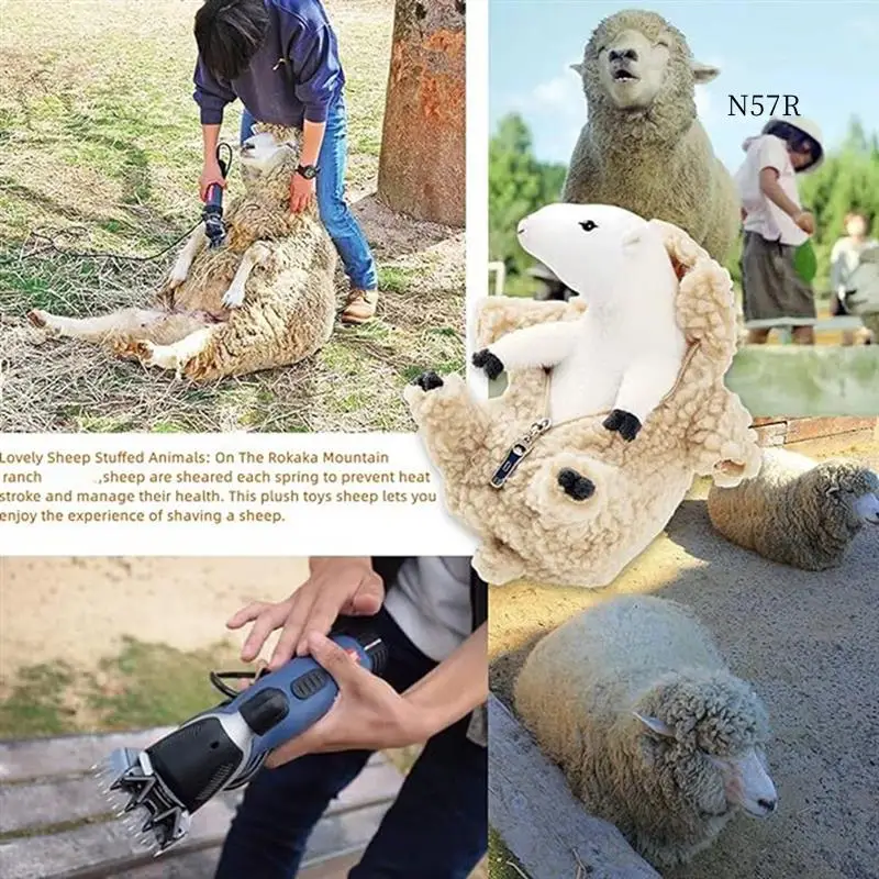 Plushies,Shaved Sheep,Funny Lamb Stuffed Animal,Cute Plushie,Sleeping Pet Buddy,Best Birthday Gifts For Girls Boys Teens Durable