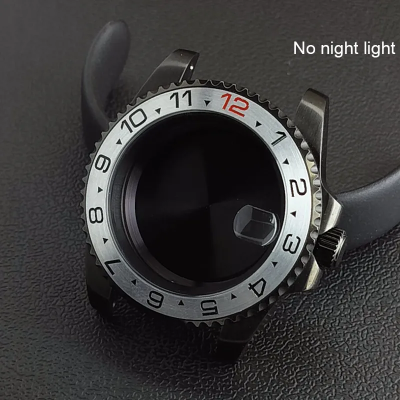 40MM Sapphire Glass GMT Bidirectional Rotation Watch Case with Accessories