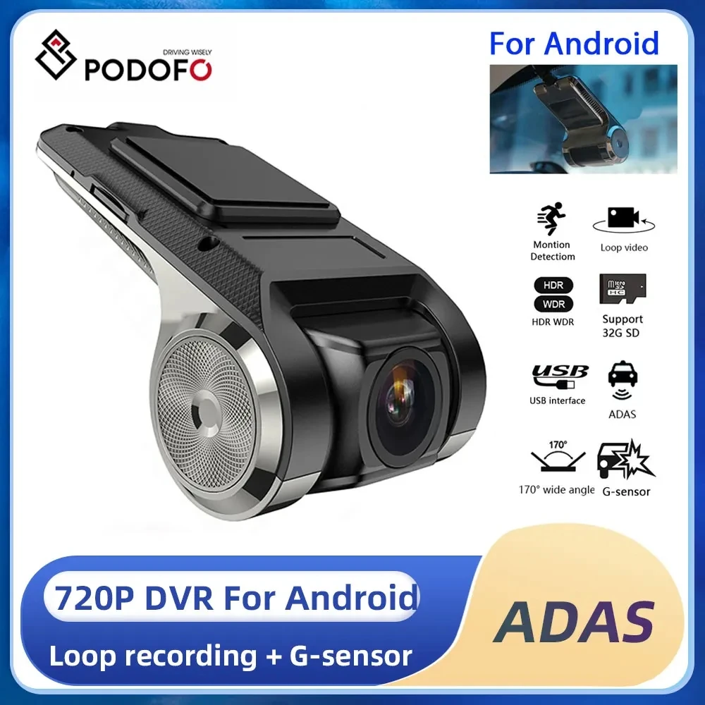 Podofo Hd Dash Cam Dvr Dash Camera Car Dvr Adas Dashcam Android Dvr Registratore Per Auto Dash Cam Versione Notturna Hd 720P Registratore Automatico