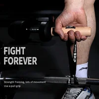 1 Pairs Solid Wood Grip Fitness Band Handle Exercise Pull Up Strength Training Handles Sturdy Exercise Equipment Accessories 2