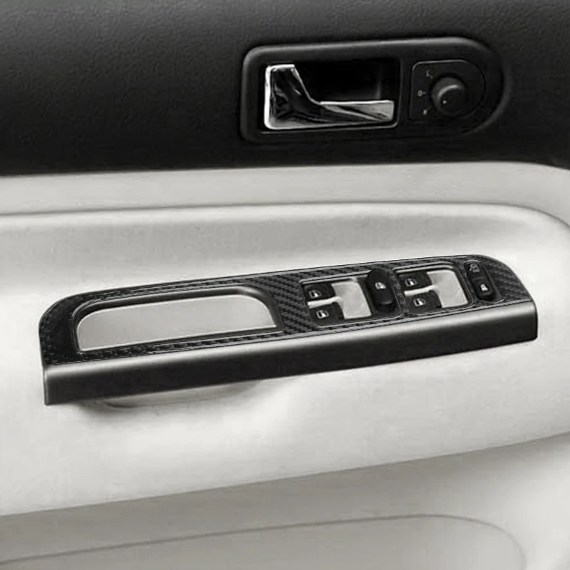 

Carbon Fiber Inner Front Driver Door Window Lift Switch Button Frame Cover Trim For VW Golf 4 Jetta Bora MK4 R32 GTI 1999-2004