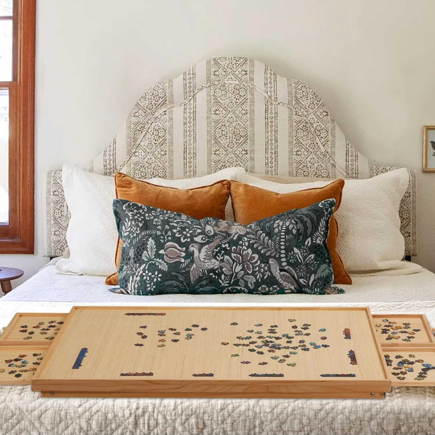 -New-Animal 24" H Glass Top Color Sculpture End Table-Dolphin, Blues and Greys