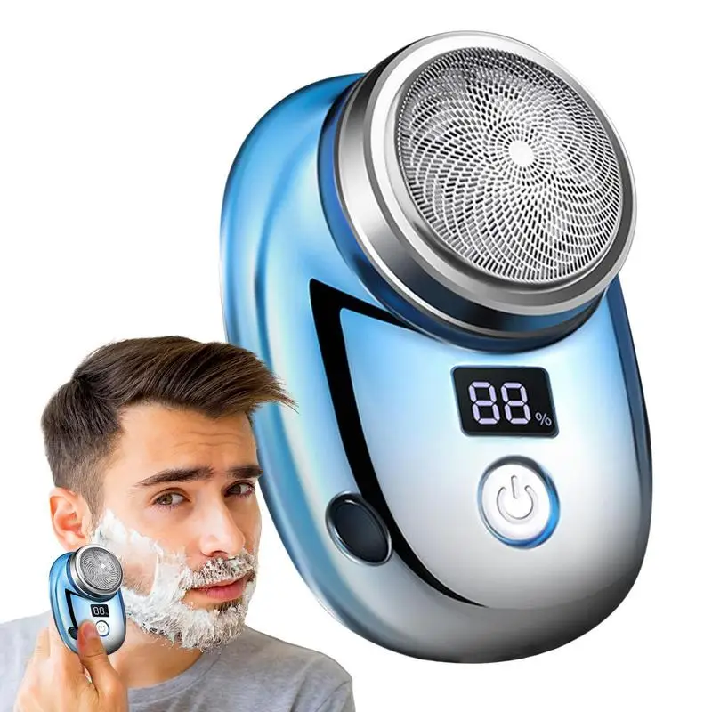 

Портативная мини-бритва, электрическая бритва для мужчин, зарядка через USB, триммер для бороды с дисплеем мощности, плавное бритье для мужчин