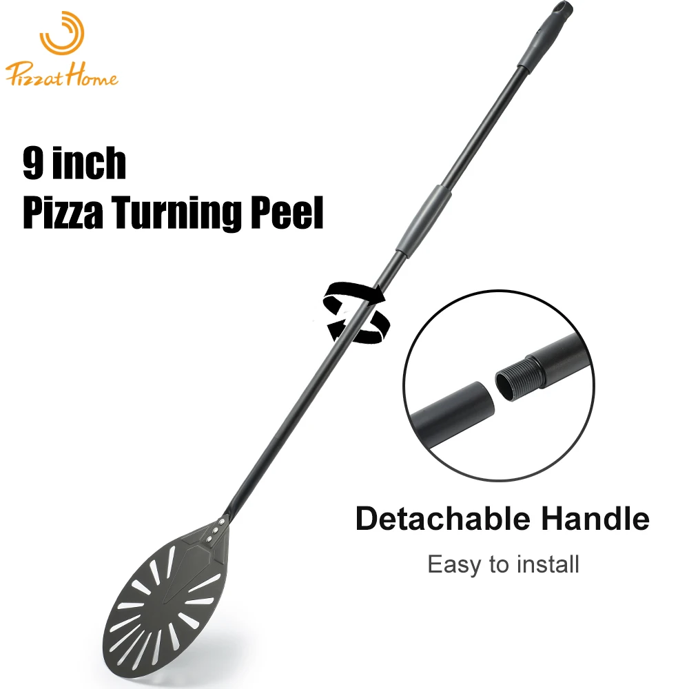 PizzAtHome 9 Inch Pizza Peel 47 inch Long Handle Pizza Turning Peel 9 Inch Shovel Laser Oven Accessories
