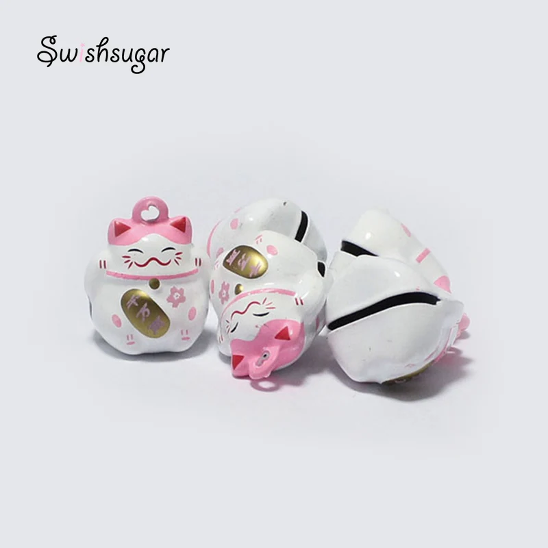 Cartoon Animal Best Wish Lucky Cat Style Jingle Bell Charms Fit Festival Holiday Dog Pet Pendant Necklace Decoration