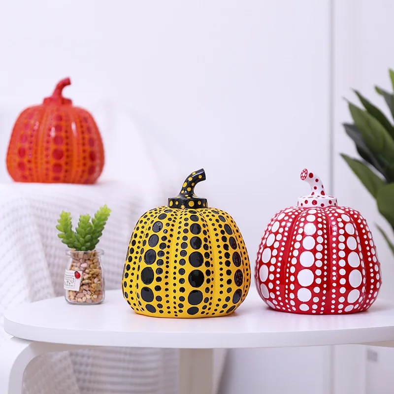 

Pumpkin Yayoi Kusama Jewelry Modern Sculpture Polka Dot Art Home Interior Decoration Office Art Wedding Christmas Gift 10cm