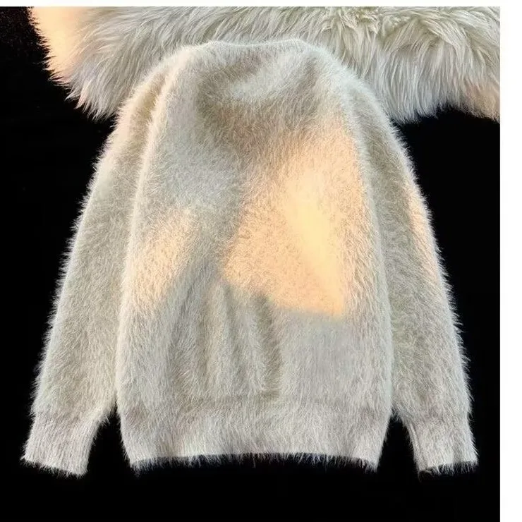 Warm Loose Men's Knitted Sweater Soft Fluffy round Ne Casual Winter Faion Thi Long Sve Youth Sle  Color