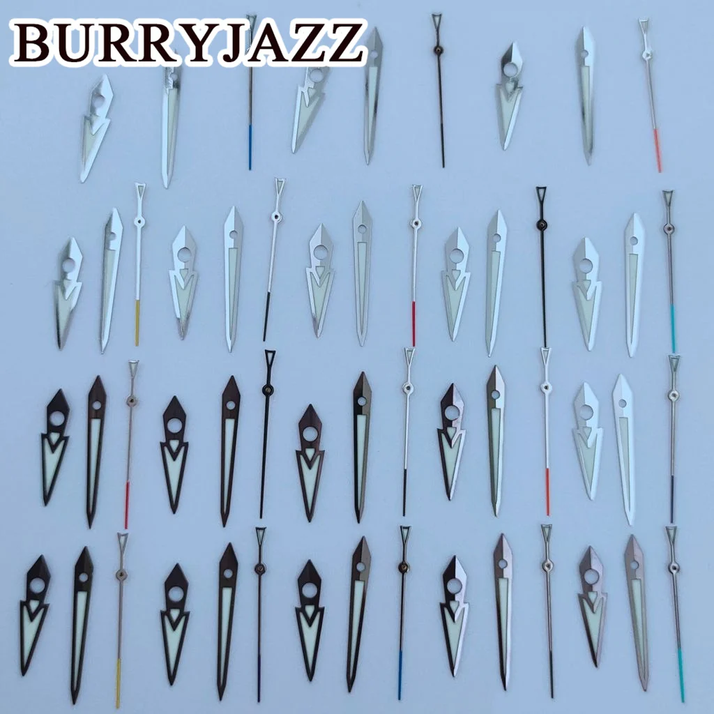 

BURRYJAZZ Silver Gun color Watch Hands Hands Luminous Fit NH35 NH36 7S26 7S36 4R35 4R36 Movements