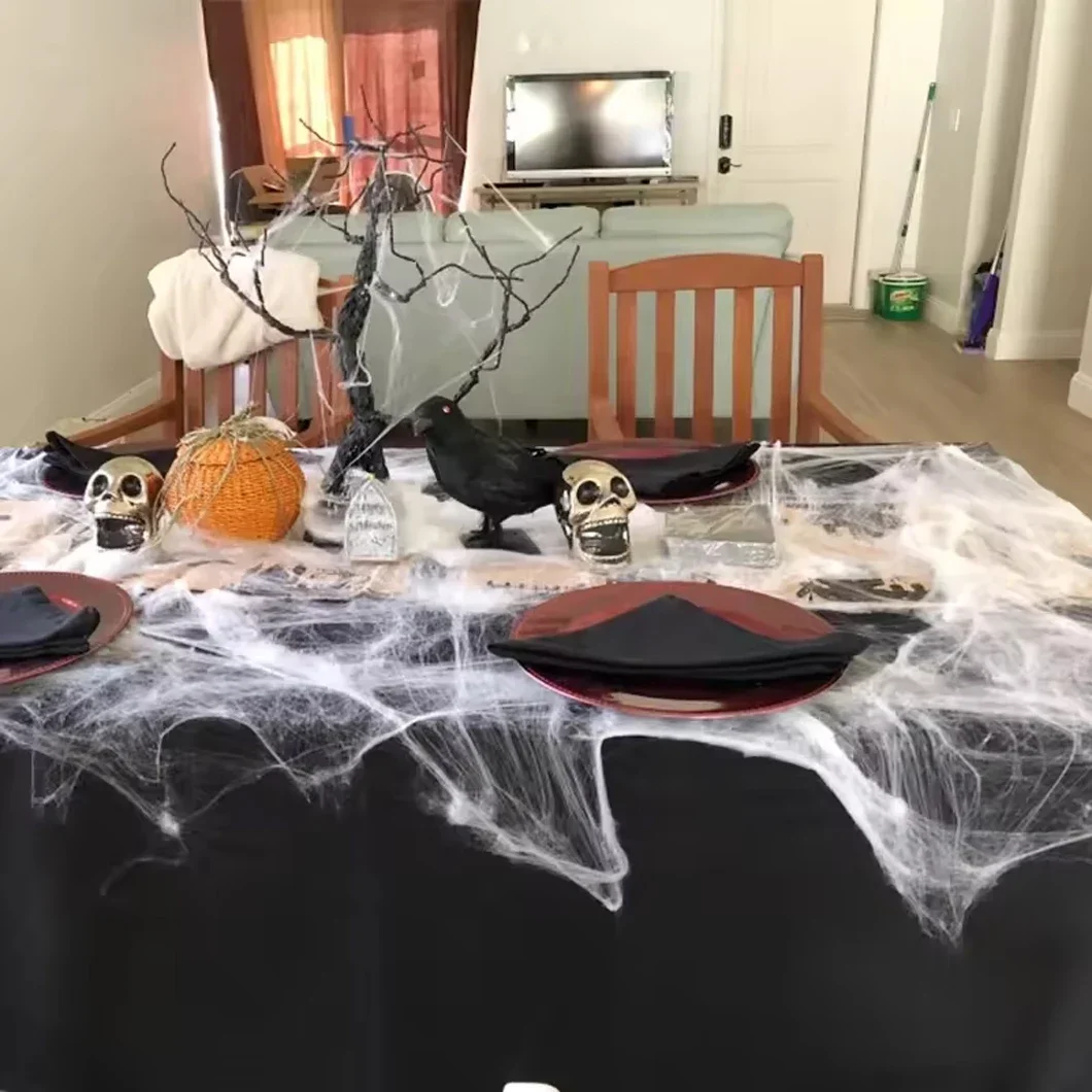 Halloween Decoration Artificial Spider Web for Bar Haunted House Scene Props