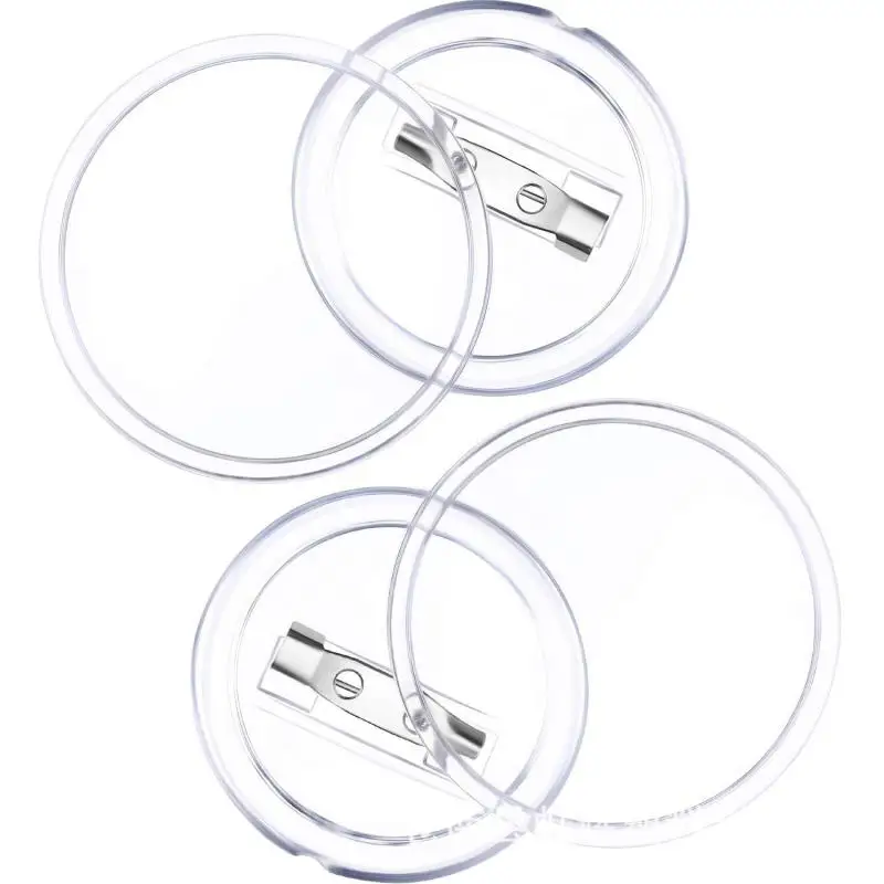 

10Pcs Transparent Plastic Badge Acrylic Open Cover Pin Badge Dia 45mm Diy Handmade Creative Badge Handmade Friends Gift